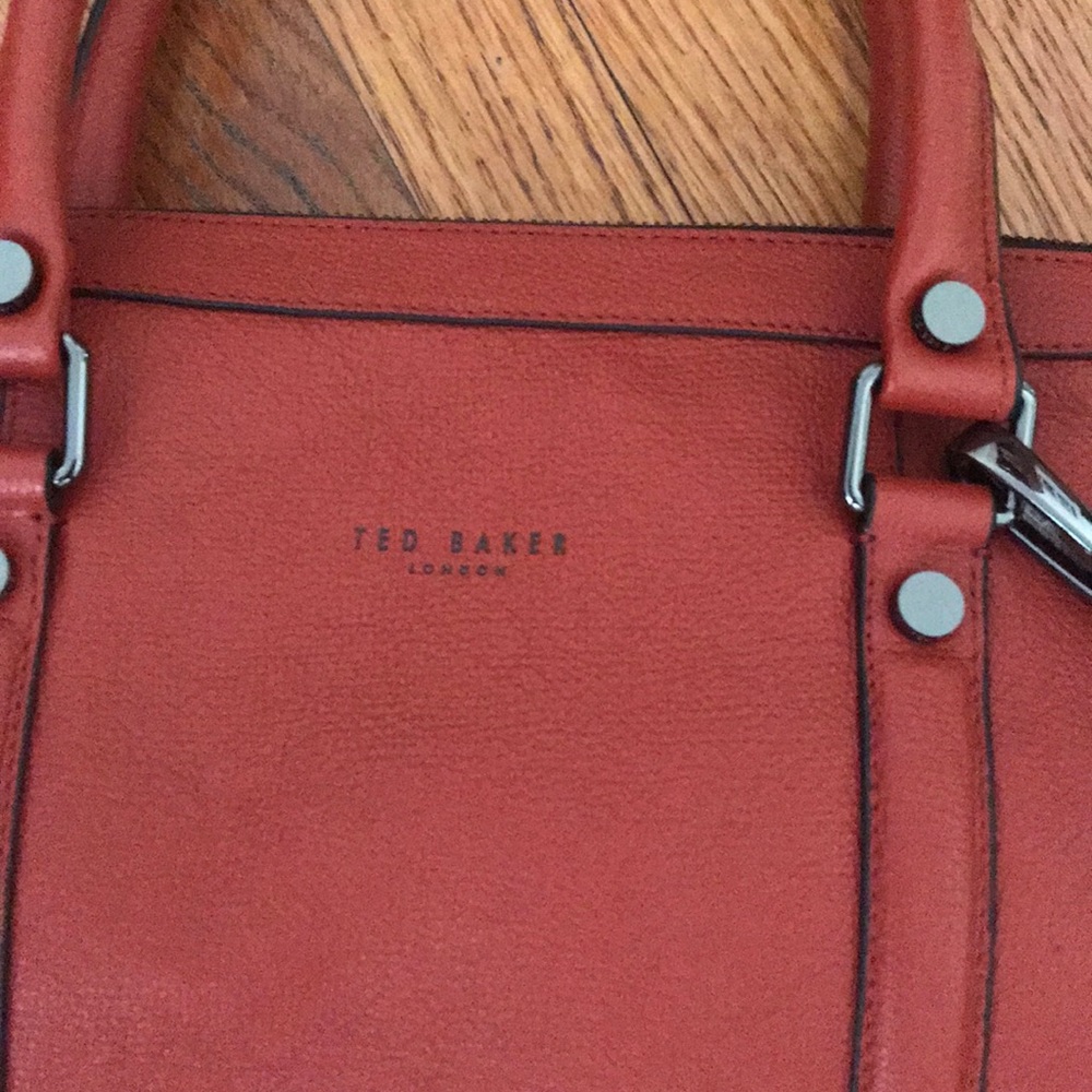 Ted Baker document bag leather dark orange NEW - Picture 3 of 6